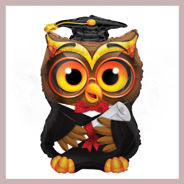 Graduation Owl Mylar Balloon 24''