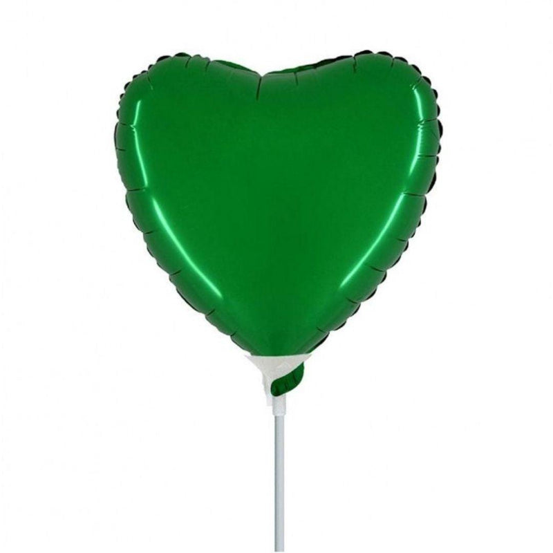 Mini Shape Mylar Cuore 9'' Verde Liscio