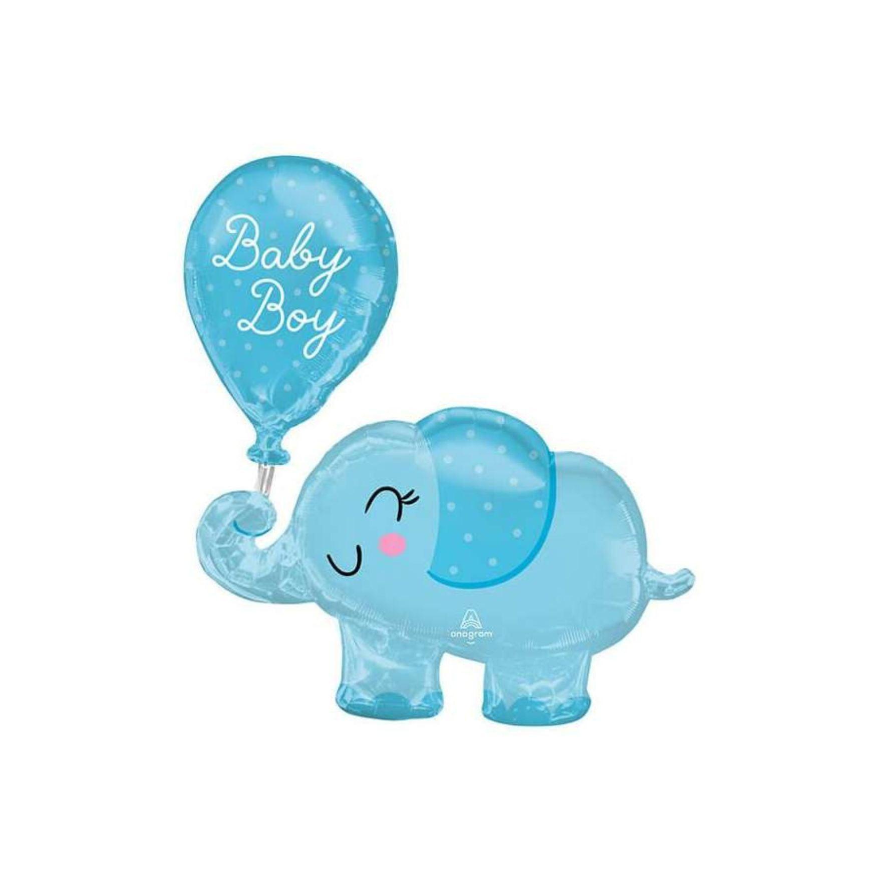 Elefantino Celeste Baby Boy 31'' Super Shape cm 73X78
