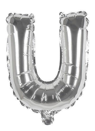 Foil Balloon Letter 'U' Silver (36 cm)