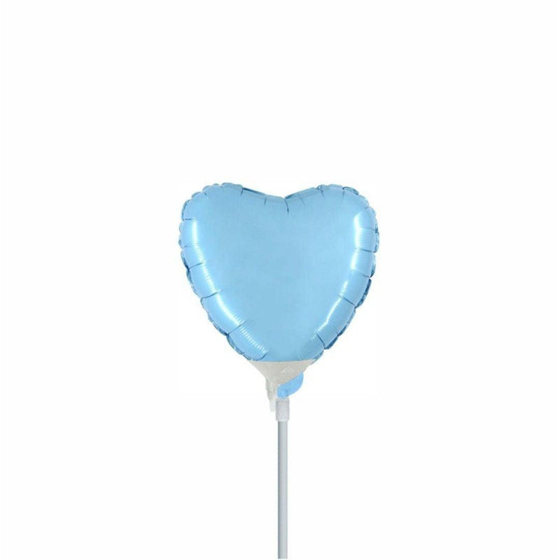Mini Shape Mylar Cuore 4'' Celeste Liscio
