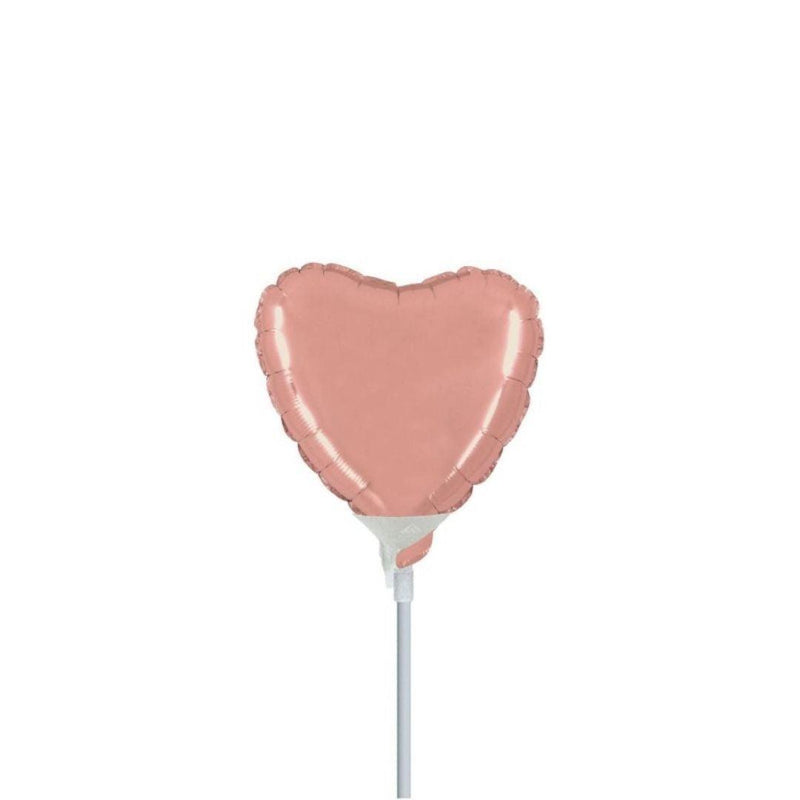 Mini Shape Mylar Cuore 4'' Oro Rosa Liscio