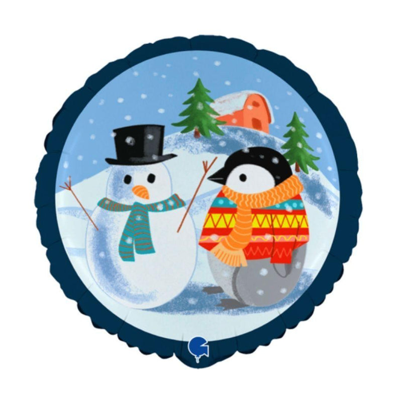 Mylar Pupazzo di Neve e Pinguino 18''