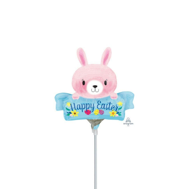 Pallone Foil Mini Shape Pink Easter Bunny
