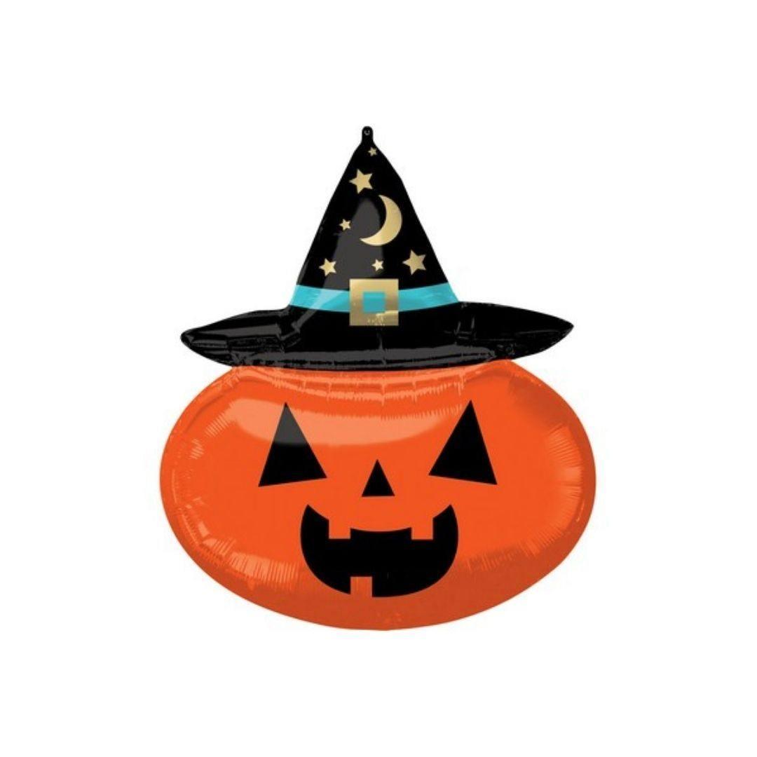 Pallone Foil SuperShape Witchy Pumpkin Occhiello per Appendere