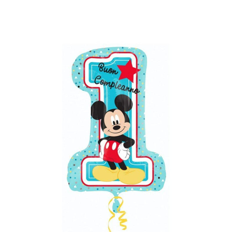 Pallone foil Supershape 48 x 71 cm Mickey Buon 1 Compleanno