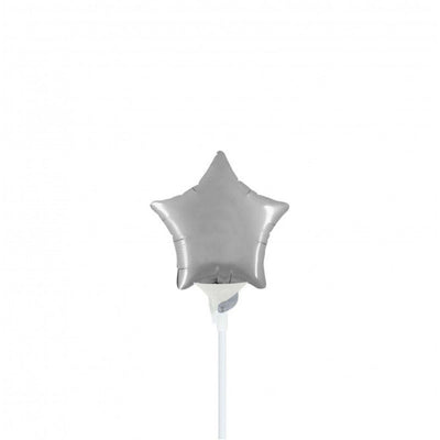 Mini Shape Mylar Stella 4'' Argento Liscio