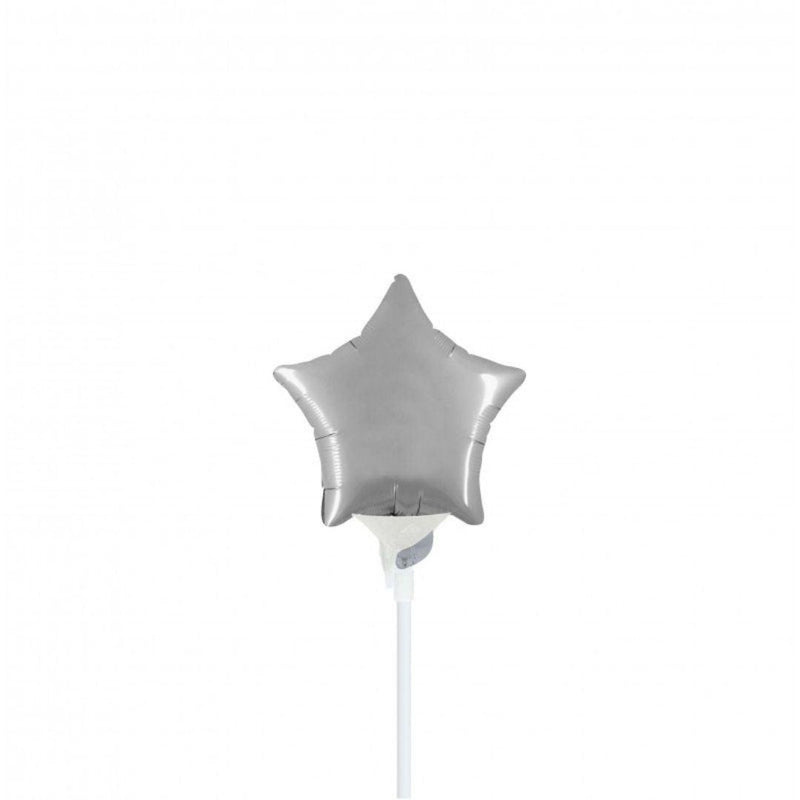 Mini Shape Mylar Stella 4'' Argento Liscio
