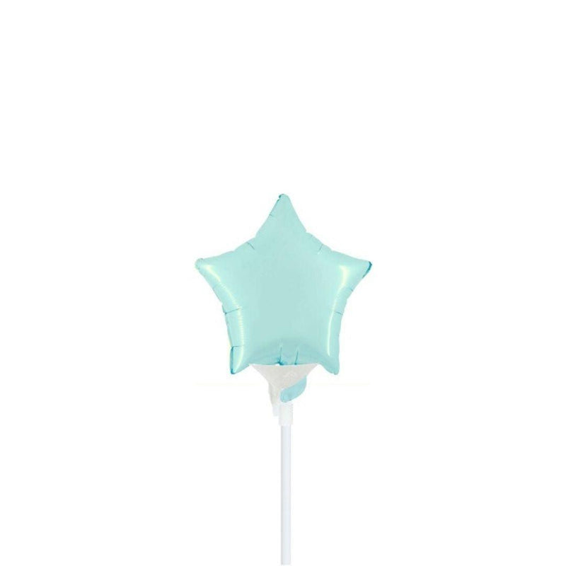 Mini Shape Mylar Stella 4'' Celeste Liscio