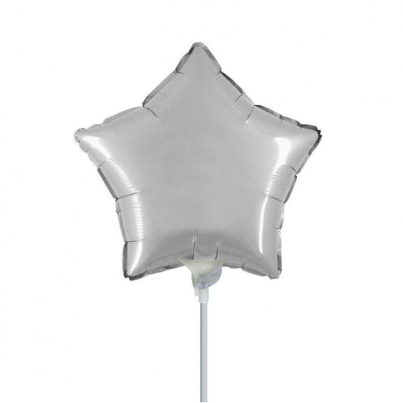 Mini Shape Mylar Stella 9'' Argento Liscio