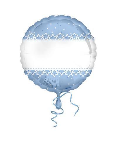 Palloncino Foil 18'' Personalizzabile Azzurro e Bianco