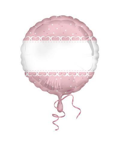 Palloncino Foil 18'' Personalizzabile Rosa e Bianco