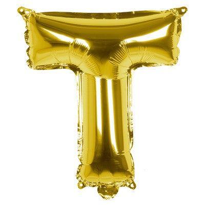 Foil Balloon Letter 'T' Oro (36 cm)