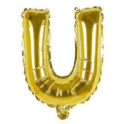 Foil Balloon Letter 'U' Oro (36 cm)