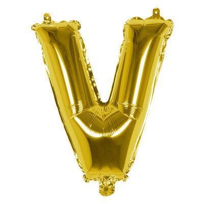 Foil Balloon Letter 'V' Oro (36 cm)