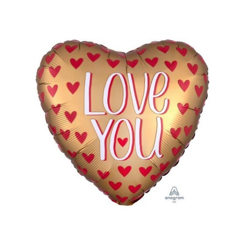 Minishape Cuore I Love You Oro e Rosso 9''