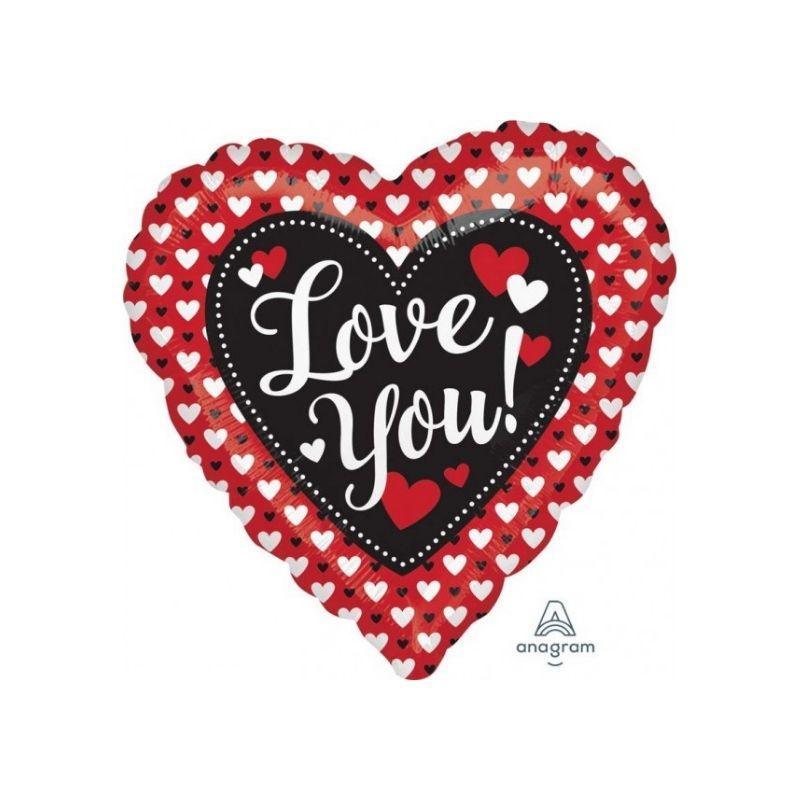 Minishape Cuore Sagoma Rosso Glitter 9”
