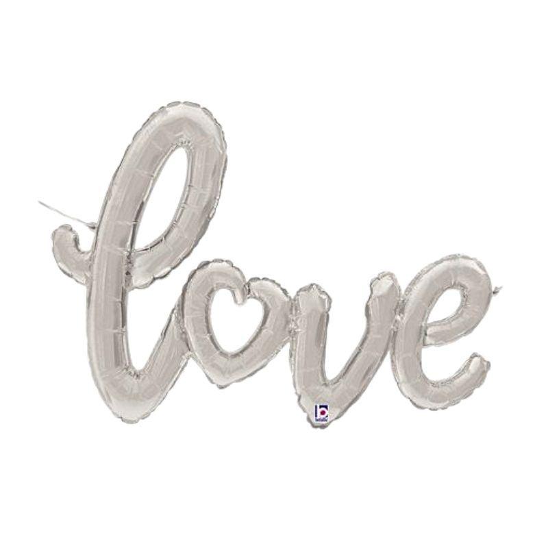 Palloncino Love Corsivo Argento