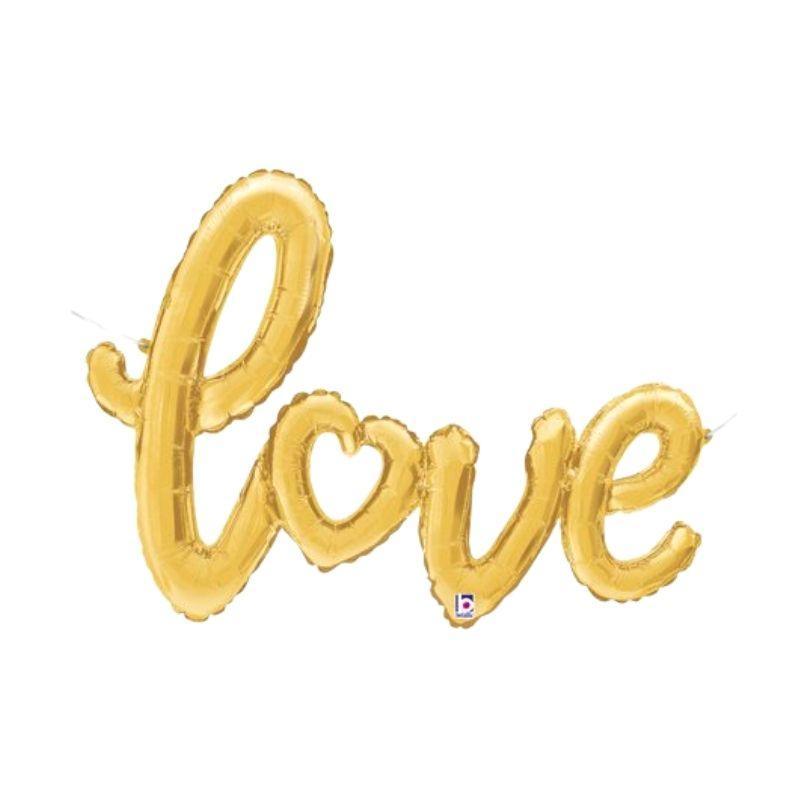 Palloncino Love Corsivo Oro