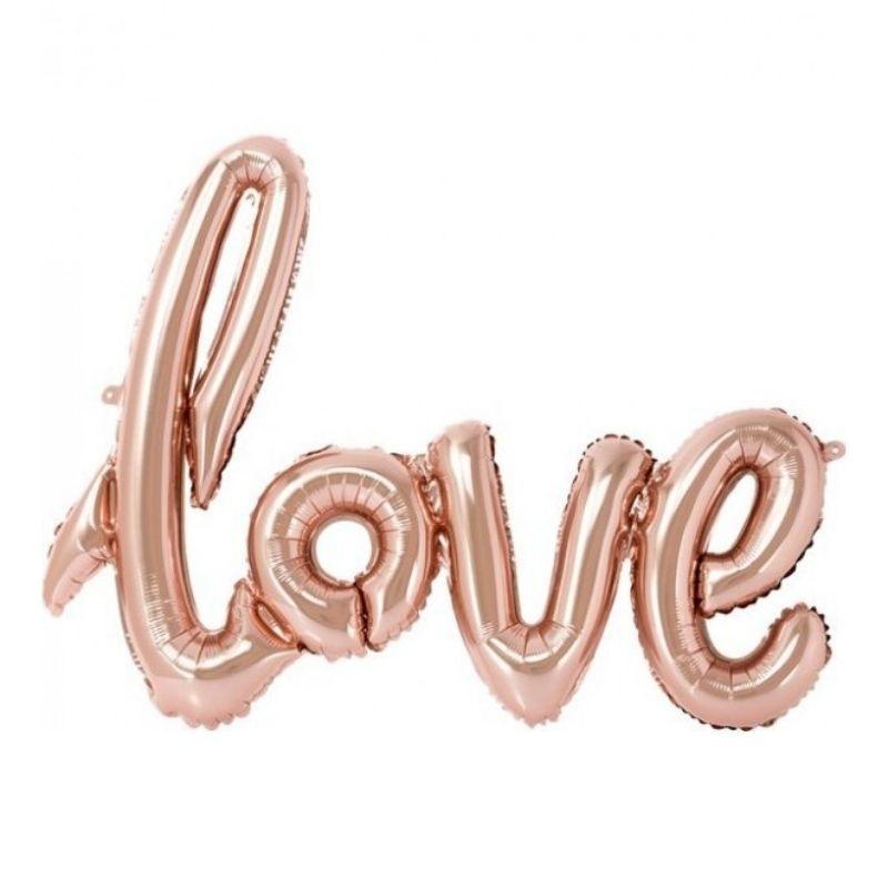Palloncino Love Corsivo Rose Gold 30''